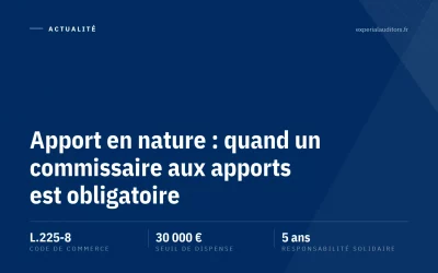 Apport en nature : quand un commissaire aux apports est obligatoire